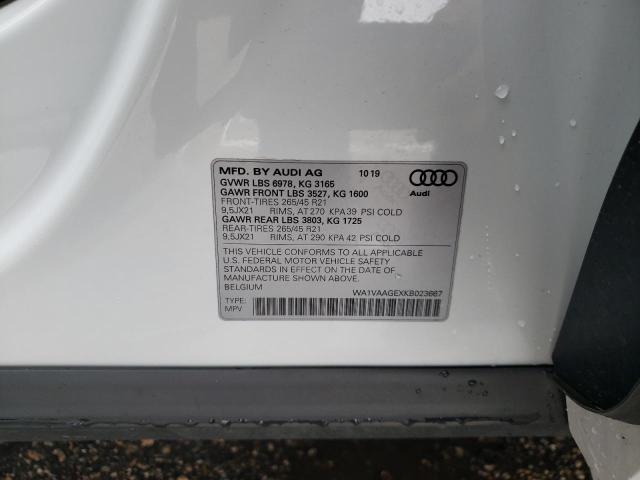 WA1VAAGEXKB023667 - 2019 AUDI E-TRON PRESTIGE WHITE photo 13