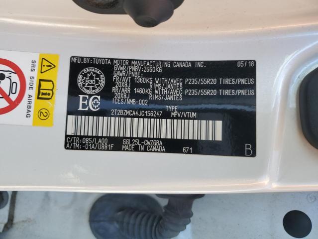 2T2BZMCA4JC156247 - 2018 LEXUS RX 350 BASE თეთრი ფოტო 13