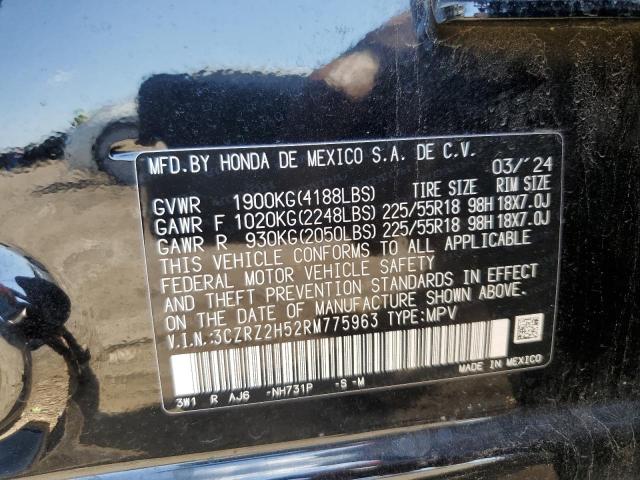3CZRZ2H52RM775963 - 2024 HONDA HR-V SPORT შავი ფოტო 13