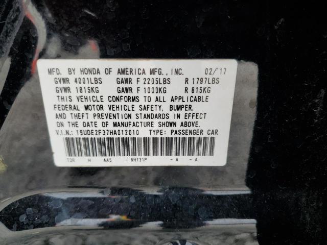 19UDE2F37HA012010 - 2017 ACURA ILX BASE WATCH PLUS BLACK photo 12