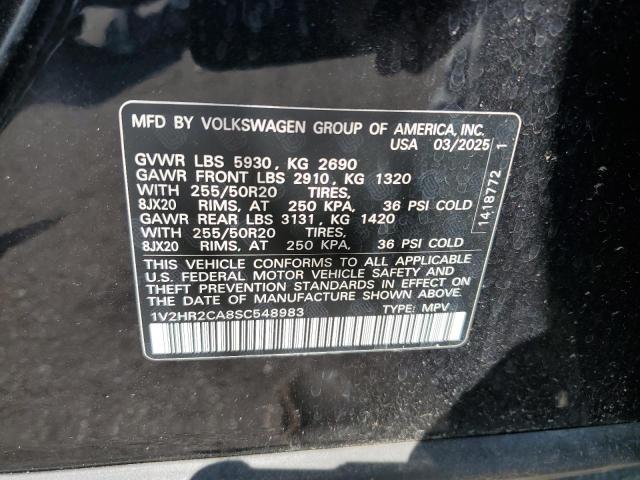 1V2HR2CA8SC548983 - 2025 VOLKSWAGEN ATLAS SE Черный фото 13