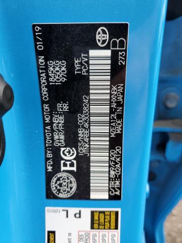 JTNK4RBE4K3038242 - 2019 TOYOTA COROLLA SE BLUE photo 13