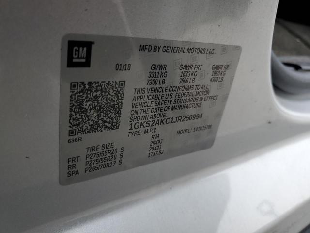 1GKS2AKC1JR250994 - 2018 GMC YUKON SLE SILVER photo 13