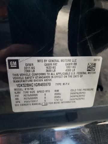 1GKS2BKC1GR465970 - 2016 GMC YUKON SLT BLACK photo 12