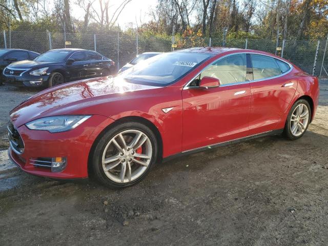 5YJSA1H18EFP48948 - 2014 TESLA MODEL S RED photo 1