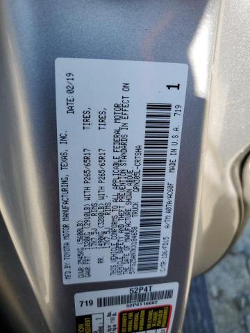 5TFSZ5AN7KX184658 - 2019 TOYOTA TACOMA ACCESS CAB SILVER photo 12