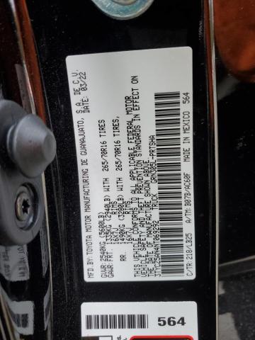 3TYCZ5AN4NT069292 - 2022 TOYOTA TACOMA DOUBLE CAB BLACK photo 12