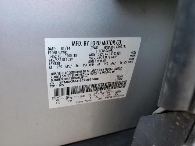 1FM5K8AR6EGB63886 - 2014 FORD EXPLORER POLICE INTERCEPTOR Gümüş foto 13