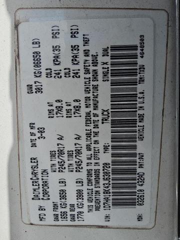 1D7HA18K43J630720 - 2003 DODGE RAM 1500 ST WHITE photo 12
