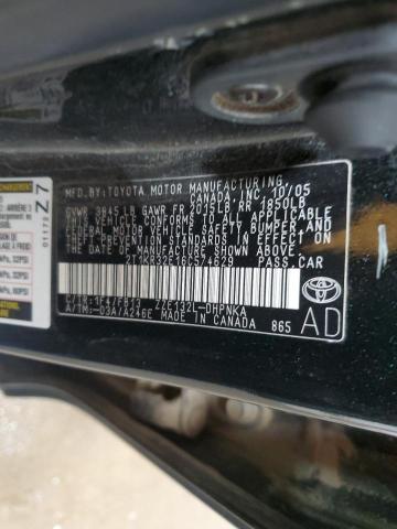 2T1KR32E16C574629 - 2006 TOYOTA COROLLA MA XR BLACK photo 12