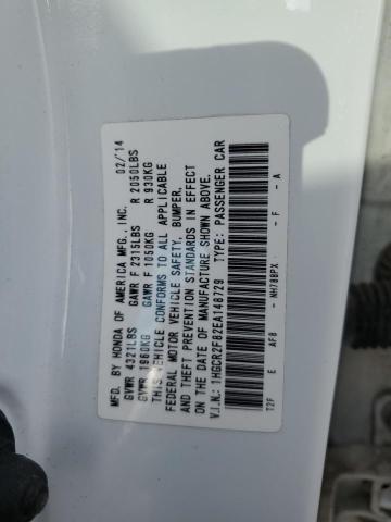 1HGCR2F82EA148729 - 2014 HONDA ACCORD EXL WHITE photo 12