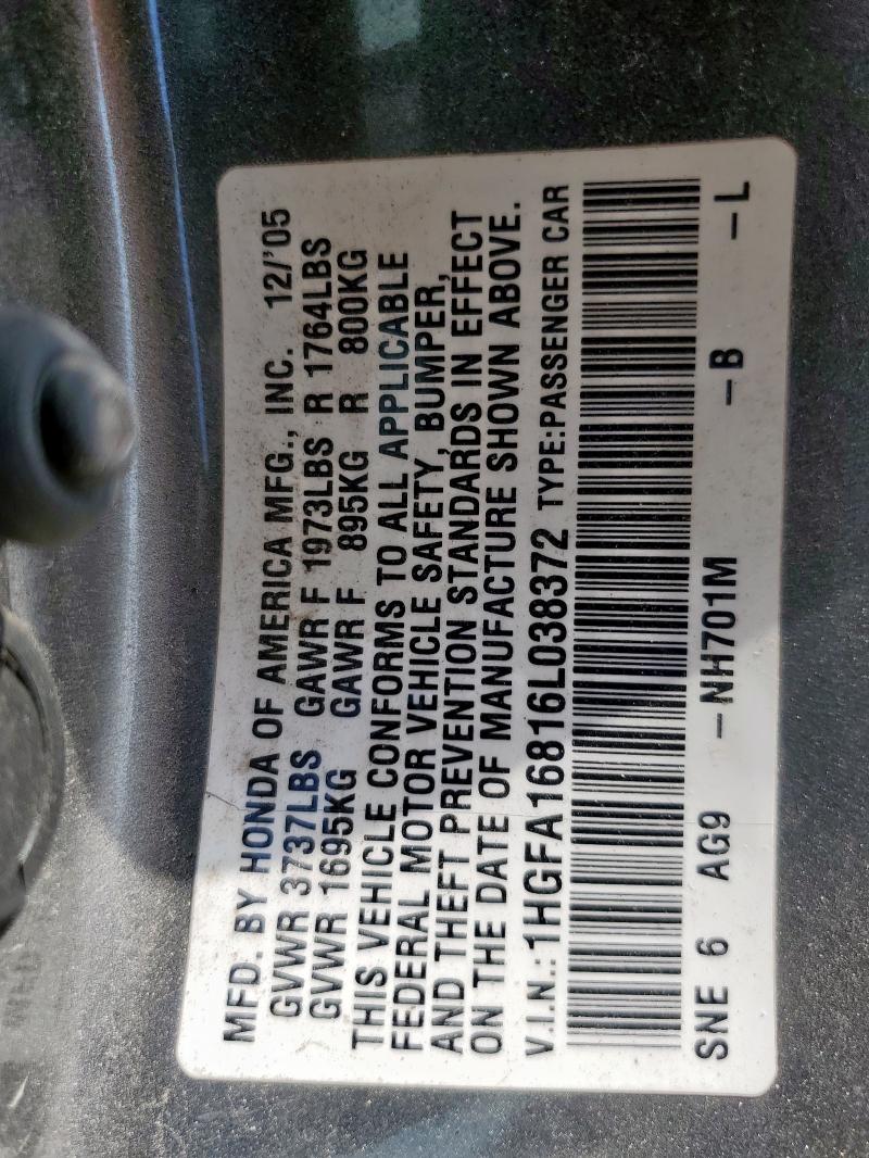 1HGFA16816L038372 - 2006 HONDA CIVIC EX BROWN photo 13