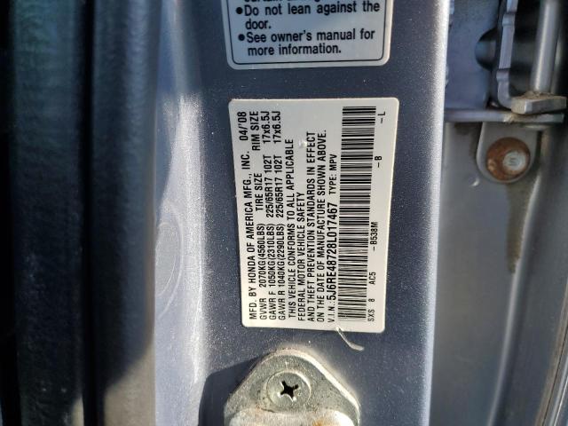 5J6RE48728L017467 - 2008 HONDA CR-V EXL 蓝色 照片 13