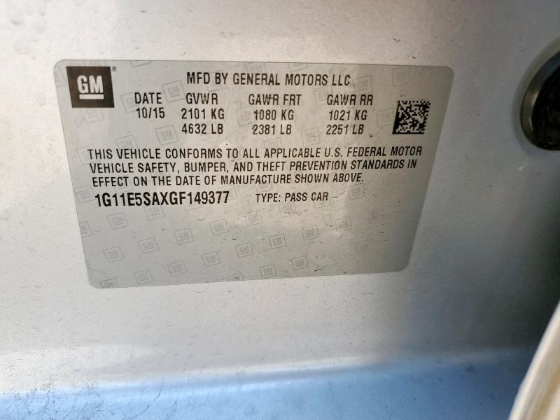 1G11E5SAXGF149377 - 2016 CHEVROLET MALIBU LIM LTZ Silber Foto 12