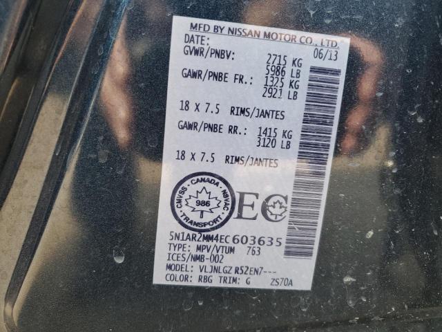 5N1AR2MM4EC603635 - 2014 NISSAN PATHFINDER S Blau Foto 14