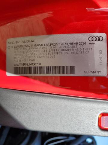 WAUY4GF58JN000798 - 2018 AUDI S5 PREMIUM PLUS RED photo 12