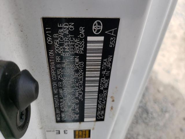 JTKJF5C74C3029103 - 2012 TOYOTA SCION TC 白色 照片 12