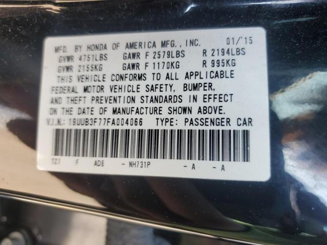 19UUB3F77FA004066 - 2015 ACURA TLX ADVANCE BLACK photo 12
