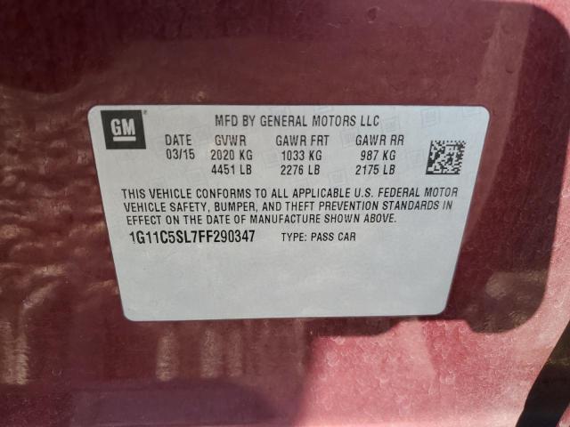 1G11C5SL7FF290347 - 2015 CHEVROLET MALIBU 1LT 勃艮第红 照片 12