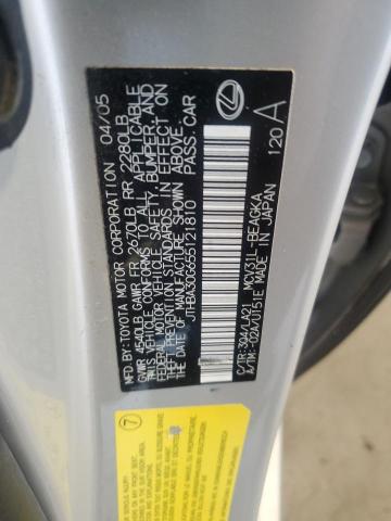 JTHBA30G655121810 - 2005 LEXUS ES 330 SILVER photo 12