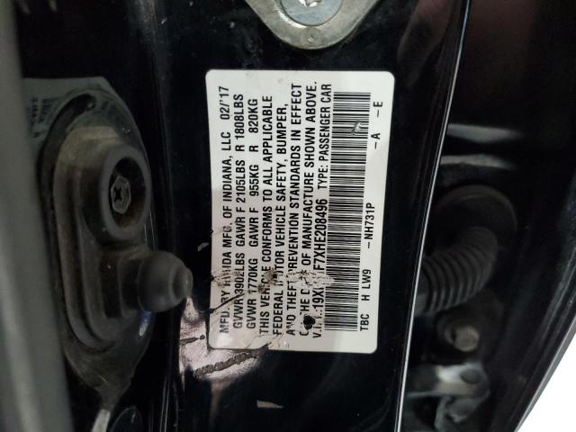 19XFC1F7XHE208496 - 2017 HONDA CIVIC EXL BLACK photo 24