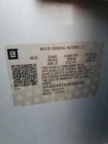 1G1ZD5STXJF252233 - 2018 CHEVROLET MALIBU LT BLUE photo 12