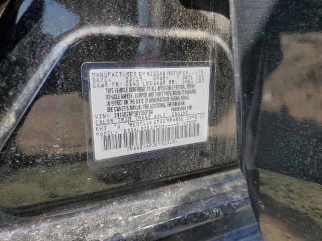 3N1AB7AP3KY353184 - 2019 NISSAN SENTRA S BLACK photo 12