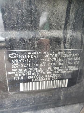 KMHC05LC7HU035263 - 2017 HYUNDAI IONIQ LIMITED BLACK photo 13