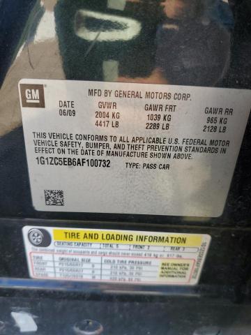 1G1ZC5EB6AF100732 - 2010 CHEVROLET MALIBU 1LT BLACK photo 13