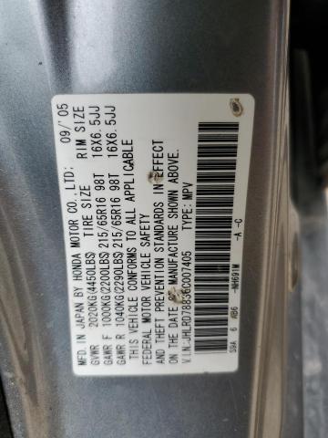 JHLRD78836C007405 - 2006 HONDA CR-V EX GRAY photo 14