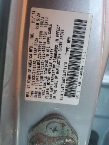 5J6TF2H50EL001818 - 2014 HONDA CROSSTOUR EXL ვერცხლისფერი ფოტო 13