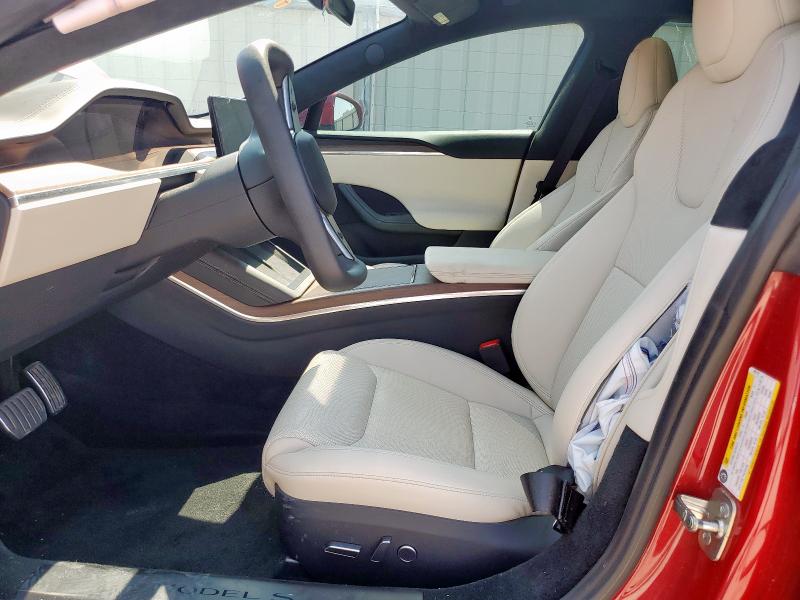 5YJSA1E51NF492742 - 2022 TESLA MODEL S Красный фото 7