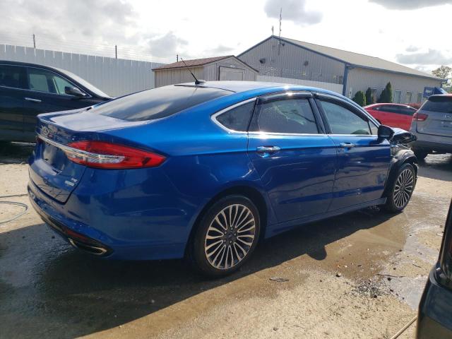 3FA6P0H98HR394969 - 2017 FORD FUSION SE BLUE photo 3