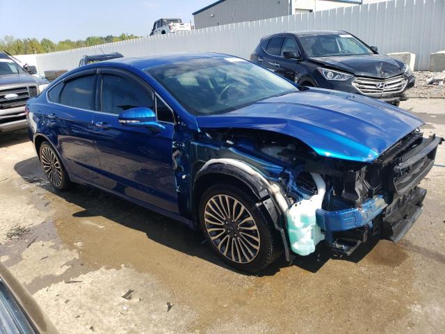 3FA6P0H98HR394969 - 2017 FORD FUSION SE BLUE photo 4