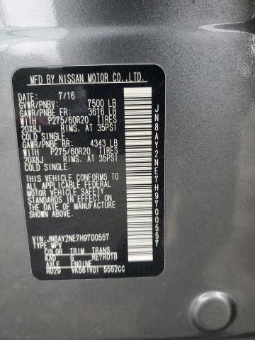 JN8AY2NE7H9700557 - 2017 NISSAN ARMADA PLATINUM GRAY photo 13