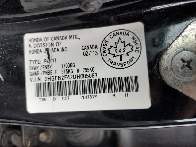 2HGFB2F42DH005083 - 2013 HONDA CIVIC LX Qara foto 12