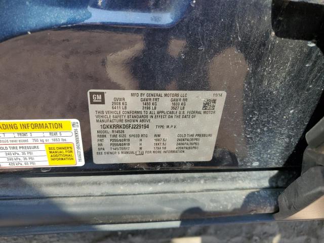 1GKKRRKD6FJ229194 - 2015 GMC ACADIA SLT-1 BLACK photo 12