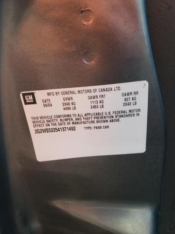 2G2WS522541371492 - 2004 PONTIAC GRAND PRIX GT2 ნაცრისფერი ფოტო 12