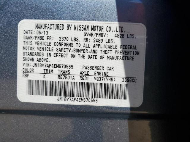 JN1BV7AP4EM670555 - 2014 INFINITI Q50 BASE Azul foto 12