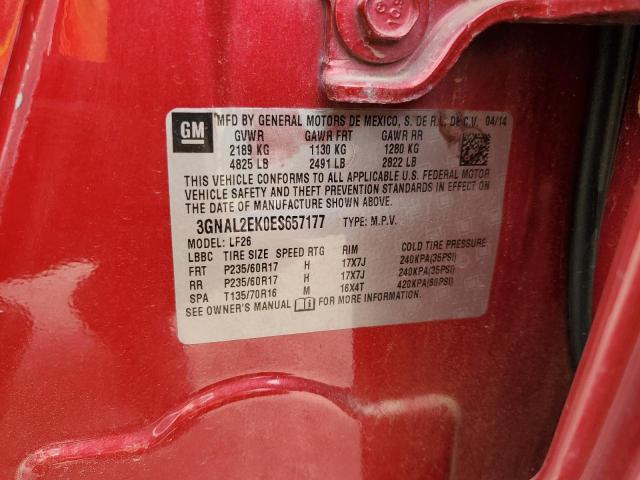 3GNAL2EK0ES657177 - 2014 CHEVROLET CAPTIVA LS RED photo 13