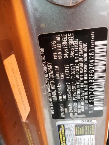 5XYZU3LB0FG304281 - 2015 HYUNDAI SANTA FE S GRAY photo 13