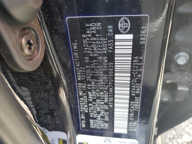 4T1G11AK7PU766839 - 2023 TOYOTA CAMRY SE NIGHT SHADE BLACK photo 12