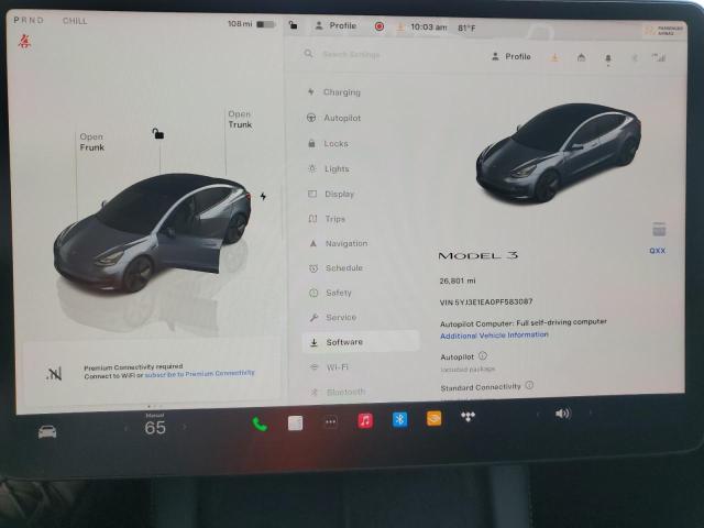 5YJ3E1EA0PF583087 - 2023 TESLA MODEL 3 GRAY photo 9
