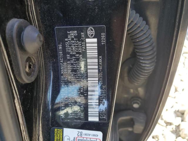 4T1BK36B76U167529 - 2006 TOYOTA AVALON XL BLACK photo 12