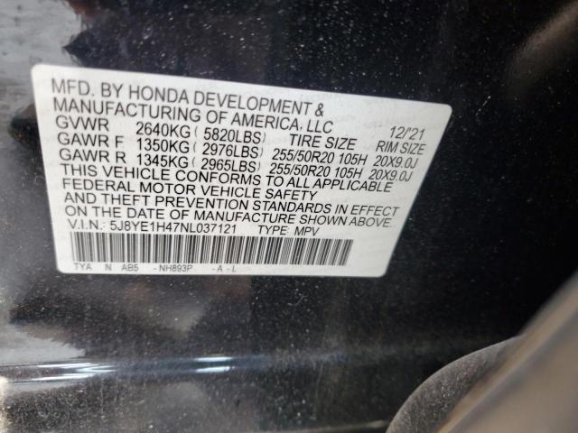 5J8YE1H47NL037121 - 2022 ACURA MDX TECHNOLOGY 黑色 照片 13