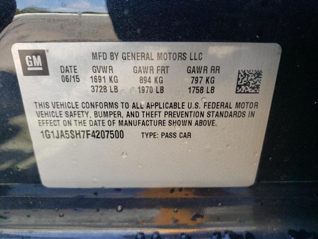 1G1JA5SH7F4207500 - 2015 CHEVROLET SONIC LS 黑色 照片 12