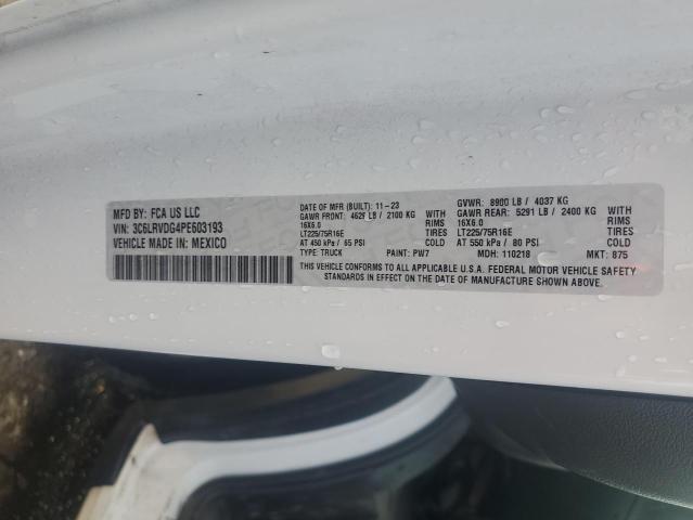 3C6LRVDG4PE603193 - 2023 RAM PROMASTER 2500 HIGH Білий фото 13