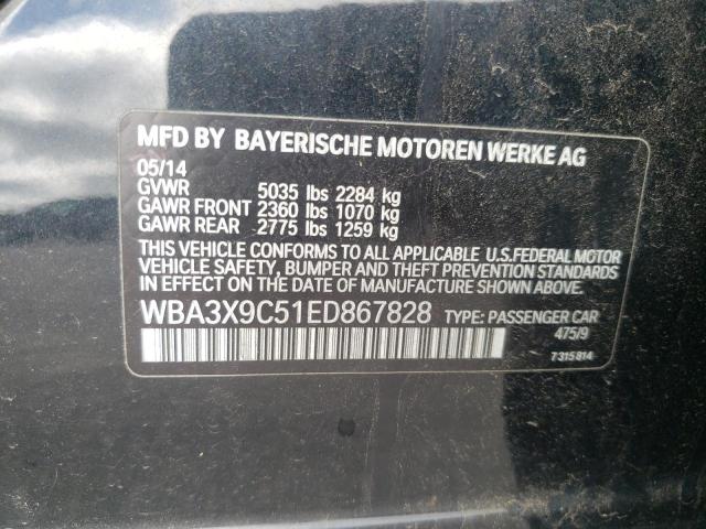 WBA3X9C51ED867828 - 2014 BMW 335 XIGT BLACK photo 12
