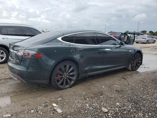 5YJSA1H18EFP49002 - 2014 TESLA MODEL S 绿色 照片 3