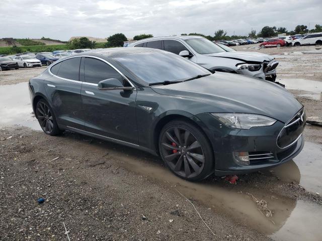 5YJSA1H18EFP49002 - 2014 TESLA MODEL S 绿色 照片 4